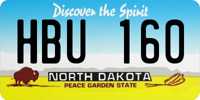 ND license plate HBU160