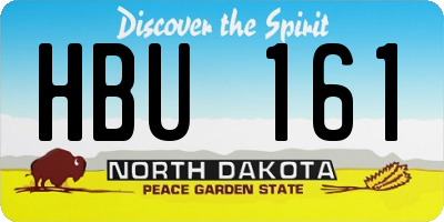 ND license plate HBU161