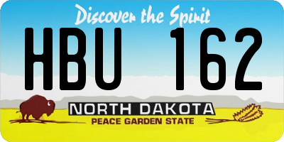 ND license plate HBU162