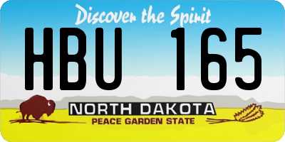 ND license plate HBU165