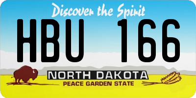 ND license plate HBU166