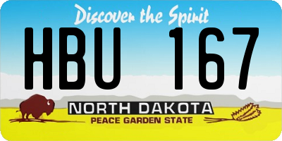 ND license plate HBU167