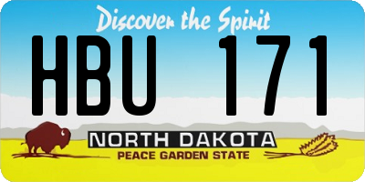 ND license plate HBU171