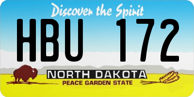 ND license plate HBU172