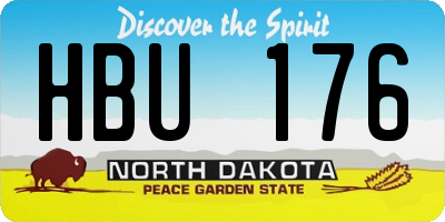 ND license plate HBU176