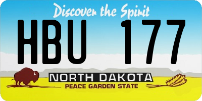 ND license plate HBU177
