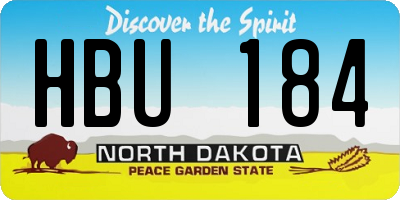 ND license plate HBU184