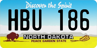 ND license plate HBU186