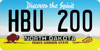 ND license plate HBU200