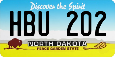 ND license plate HBU202