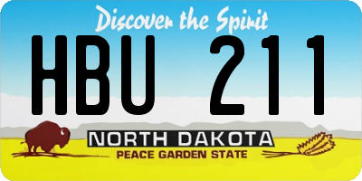 ND license plate HBU211