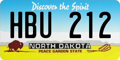 ND license plate HBU212