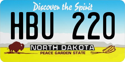 ND license plate HBU220