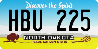 ND license plate HBU225