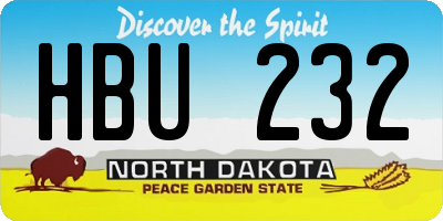 ND license plate HBU232