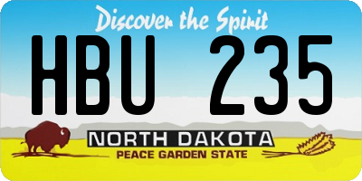 ND license plate HBU235