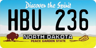 ND license plate HBU236