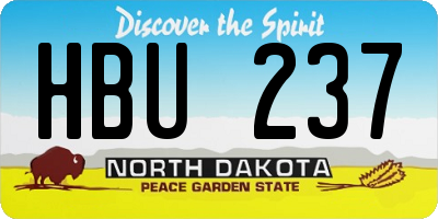 ND license plate HBU237