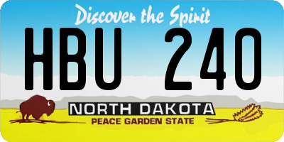 ND license plate HBU240