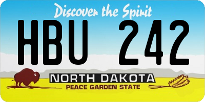 ND license plate HBU242