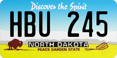 ND license plate HBU245