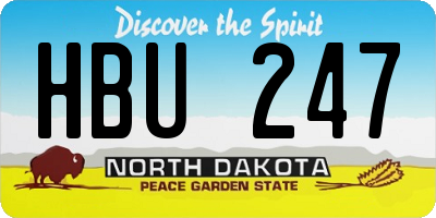 ND license plate HBU247