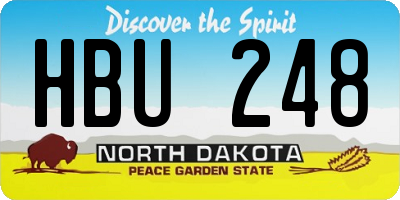 ND license plate HBU248