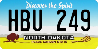 ND license plate HBU249