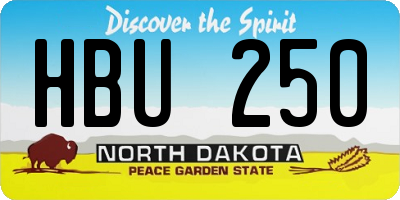 ND license plate HBU250