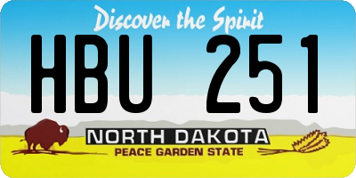 ND license plate HBU251