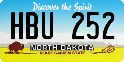 ND license plate HBU252