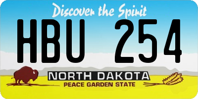 ND license plate HBU254