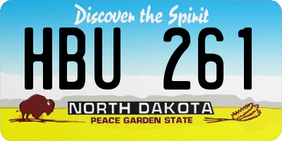 ND license plate HBU261