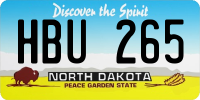 ND license plate HBU265