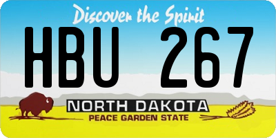 ND license plate HBU267