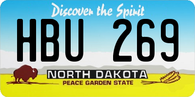 ND license plate HBU269