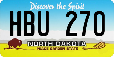 ND license plate HBU270