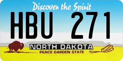 ND license plate HBU271