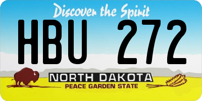 ND license plate HBU272