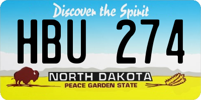 ND license plate HBU274