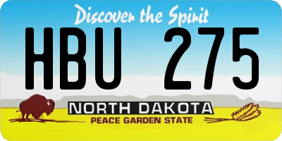 ND license plate HBU275