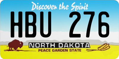 ND license plate HBU276