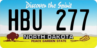 ND license plate HBU277