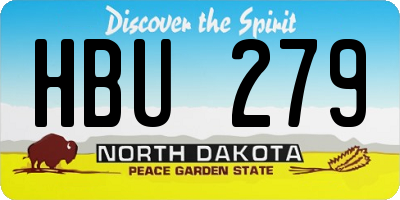 ND license plate HBU279