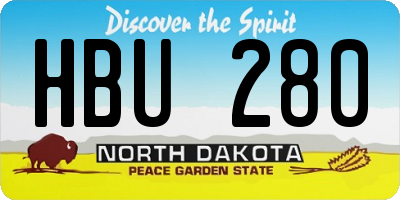 ND license plate HBU280