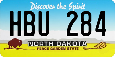 ND license plate HBU284