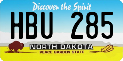 ND license plate HBU285