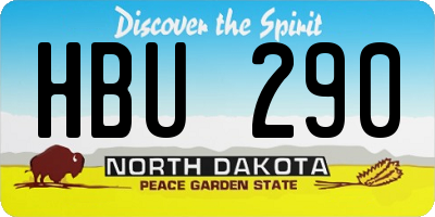 ND license plate HBU290