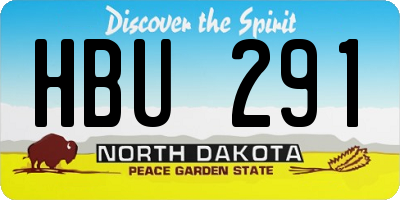 ND license plate HBU291