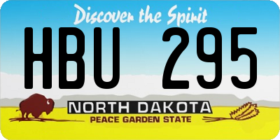 ND license plate HBU295